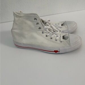 Converse "Fear Love" Chuck Taylor All Stars High Top White Red Sz 9.5M/11W New